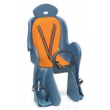 Фото Детское кресло для велосипеда Vinca, с креплением на багажник, цвет накладки - оранжевый