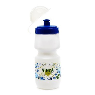 Фляга детская Vinca Sport с защитой от пыли 500мл, белая, рисунок - "буквы", VSB 04 blue