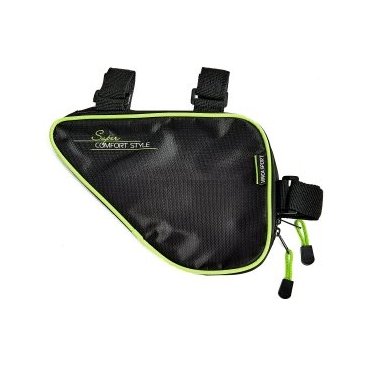 Сумка под раму велосипеда Vinca Sport, карман для телефона внутри сумки, 270*220*65мм, зеленый кант, FB 05-1 NEW green