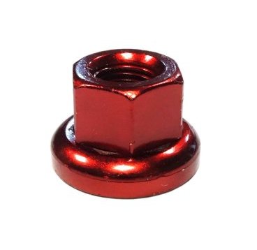 Гайка MR.CONTROL M-FXS, для оси Fix Gear, закалённая сталь, M10X1.0, L:14,6 мм, красная