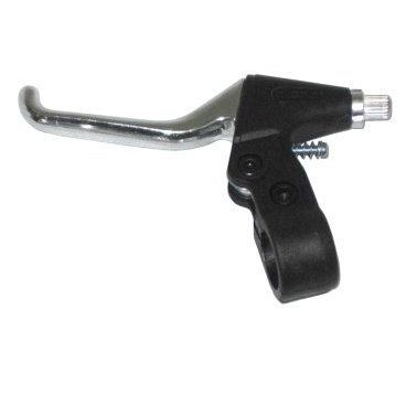 Фото Ручки тормозные TBS QLZ-15 под 2/3 пальца, алюминий/пластик, для V-brake, чёрные/серебряные, QLZ-15