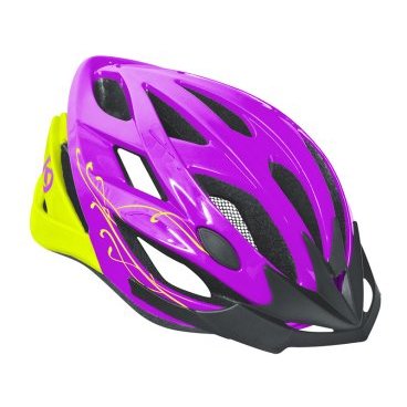 Велошлем женский KELLYS DIVA, фиолетовый/салатовый, Helmet DIVA