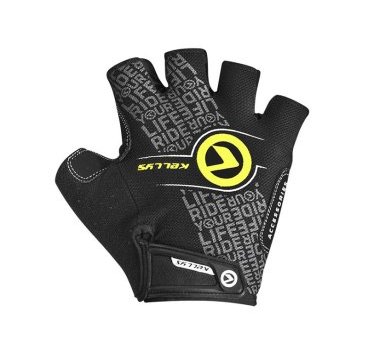 Велоперчатки KELLYS COMFORT, чёрный/салатовый, Gloves COMFORT NEW black-lime L