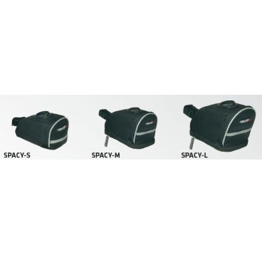 Фото Велосумка под седло KELLYS SPACY-L, 0.8л, крепление быстросъёмное, чёрная с светоотражающей полоской, Saddle Bag SPACY
