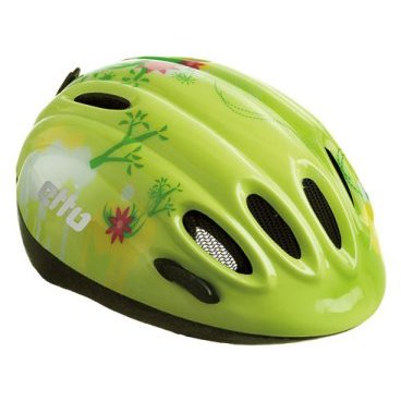 Велошлем Etto Ettino, детский, светло-зеленый (лайм) с рисунком "цветы", размер 48-51 см, 304147
