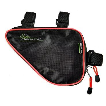 Сумка под раму велосипеда Vinca Sport, карман для телефона внутри сумки, 240*180*50мм, красный кант, FB 05-1 red