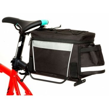 Велосумка AUTHOR A-N405EL на багажник, с плечевым ремнем, объем - 8.5л, черная, 8-15000005