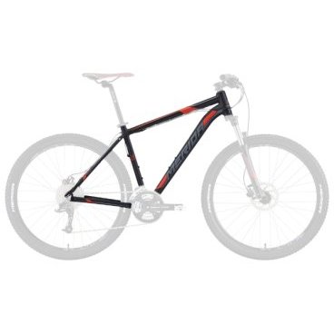 Рама велосипедная Merida Big Seven 70-FRM, Size: 15", 15', Matt Black (dk. grey/signal red), 73366