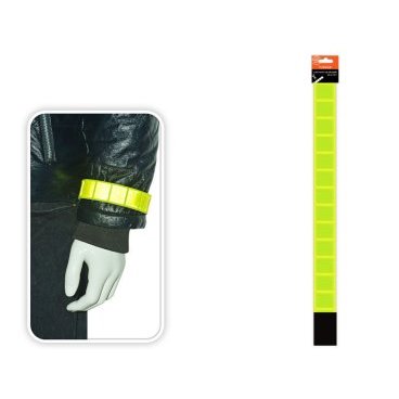 Светоотражающий браслет на липучке Vinca Sport, 50*230мм, материал:полиэстер, желтый, SA 2 Yellow