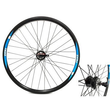 Фото Колесо велосипедное переднее FRIKE 26", 32 спицы, под дисковый тормоз, двойной обод, стальная втулка, эксцетрик