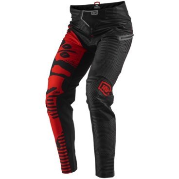 Фото Велоштаны 100% R-Core-X DH Pants, черно-красный 2018, 43000-064-30