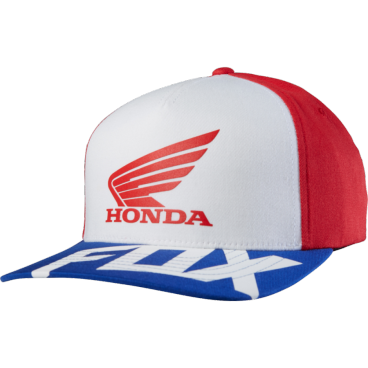 Фото Велобейсболка Fox Honda Basic FF Hat, красно-белый, 18987-054-L/XL