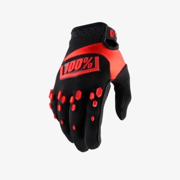 Фото Велоперчатки подростковые 100% Airmatic Youth Glove, черно-красный, 2018, 10004-013-04