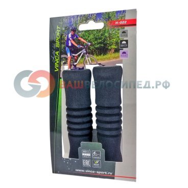 Грипсы велосипедные Vinca sport, чёрные, нополиуретановые, длина 125мм, H-G 22 black