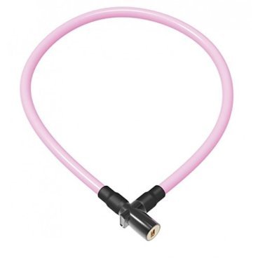 Фото Велосипедный замок Onguard Lightweight Key Coil Cable Lock, стальной тросовый, на ключ, 1500 х 8мм, розовый, 8192