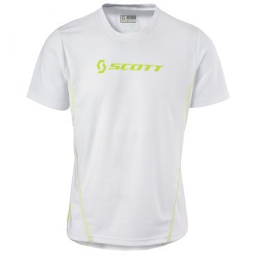 Велофутболка SCOTT Promo, короткий рукав, white/lime green(белый/лайм), 2019, 233492-3001