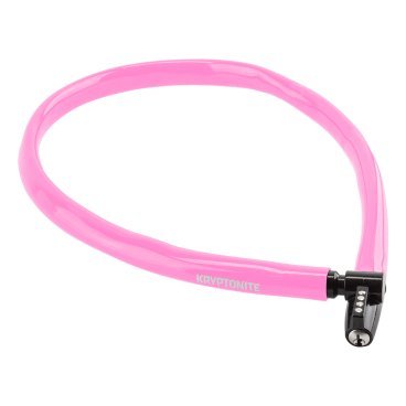 Велосипедный замок Kryptonite Cables KEEPER 665 KEY CBL тросовый, на ключ, 6 x 650 мм, розовый, 720018002475