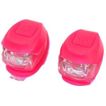 Фото Комплект фонарей Vinca sport VL 267-2B, передние, 2 режима работы, розовый корпус, VL 267-2B pink