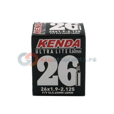 Камера для велосипеда KENDA 26"х1.90-2.125 (47/57-559) Ultralite спортниппель 48мм 5-515217