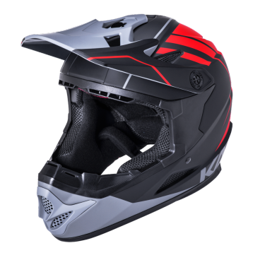 Шлем KALI Full Face DH/BMX KALI Zoka, 6 отверстий, Mat Blk/Red/Gry (черный-красный-серый), ABS, 02-10620125