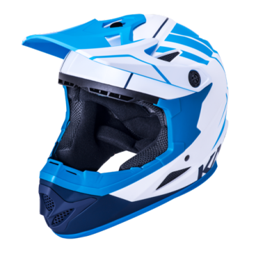 Шлем KALI Full Face DH/BMX KALI Zoka YOUTH, 6 отверстий, Mat Wht/Blu/Nvy (белый-синий-голубой), ABS, 02-10620142