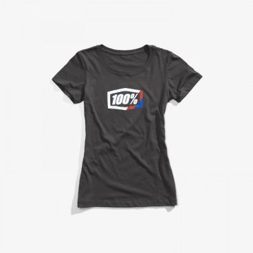 Велофутболка женская 100% Stripes Womens Tee-Shirt Charcoal 2020, 28104-052-10