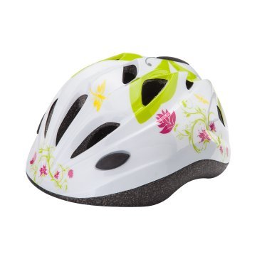Фото Шлем велосипедный детский Stels HB6-5, белый с "цветами"