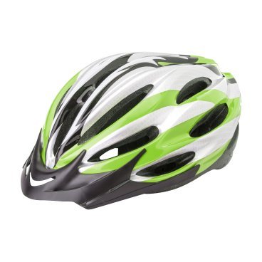 Фото Шлем велосипедный Stels HW-1, серо-черно-бело-зеленый, LU088852