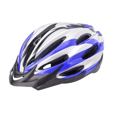 Фото Шлем велосипедный Stels HW-1, серо-черно-бело-синий, LU088851