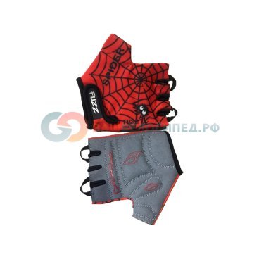 Велоперчатки детские FUZZ SPIDER, красно-черные, 08-202021