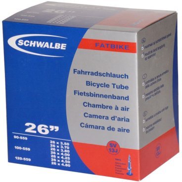 Фото Велокамера Schwalbe SV13J, 26"х3.5-4.8, 90/120-559, Presta 40mm, Fatbike, 10400193.01
