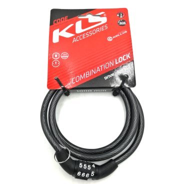 Велосипедный замок KELLYS KLS Code, тросовый, кодовый, 8 х 1000 мм, черный Combination Cable Lock KL