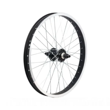 Колесо велосипедное в сборе BMX, 20" заднее, обод алюминиевый усиленный, 48 спиц, втулка на гайках, черный, УТ00019108