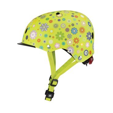Фото Шлем велосипедный Globber ELITE LIGHTS, детский, зеленый, 507-106