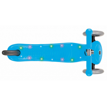 Самокат Globber PRIMO STARLIGHT, детский, трехколесный, светящаяся платформа, голубой, 425-101-2