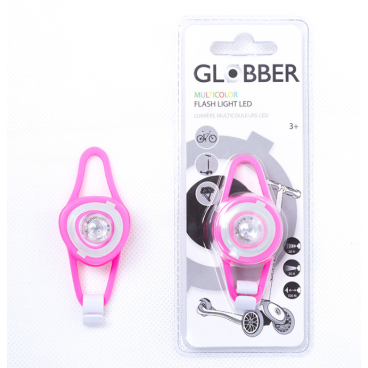 Фонарь велосипедный Globber FLASH LIGHT LED, розовый, 522-110