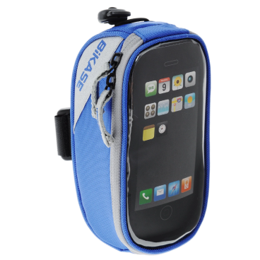 Фото Велосумка BiKase Beetle, на верхнюю часть рамы, с чехлом для смартфона, синяя, 1028