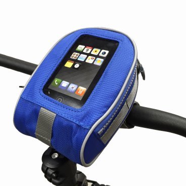 Сумка велосипедная BI KASE SALamander, с чехлом для смартфона, синий, 1013