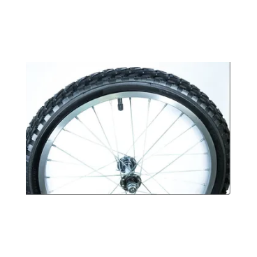 Фото Колесо велосипедное Forward, 16", переднее, алюминиевый обод, передняя втулка, в сборе с покрышкой, черный, УТ00019443
