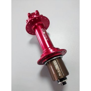 Фото Втулка велосипедная Bitex, задняя, для фэтбайка, барабан Shimano алюминий, QR, 197 мм, красный, FB-MTR-M10-197Red_ShimAL