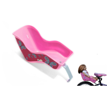 Фото Детское велокресло для кукол, заднее, дизайн бабочки, розовый, 3