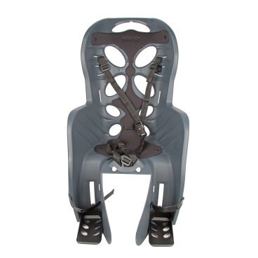 Детское велокресло NFUN CURIOSO, на багажник, серое с черной вставкой, до 7лет/22кг, 01-100054
