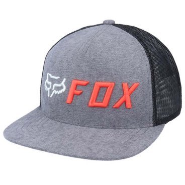 Бейсболка велосипедная Fox Apex Snapback Hat, Grey/Orange, 26047-230-OS