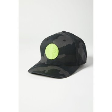 Бейсболка велосипедная Fox Session Flexfit Hat, black camo, 2021, 27092-247-S/M