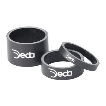 Проставочное кольцо Deda Elementi KIT CARBON UD SPACER, 10 мм, 10 штук, 1"1/8, Deda logo, черный, HDCS10KIT