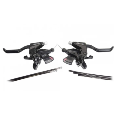 Шифтер/тормозная ручка велосипедный Shimano Altus, M310, левый/правый, 3x8 speed, троc+оплетка, черный, ESTM3102PTA3L