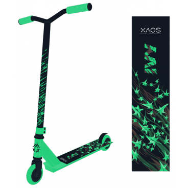 Фото Самокат трюковый XAOS Ivy Green, 100 мм, детский, двухколесный, черный/зеленый, 2021, SX18547