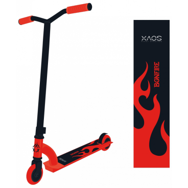 Фото Самокат трюковый XAOS Bonfire Red 100 мм, детский, двухколесный, красный, 2021, SX18560
