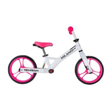 Фото Беговел TechTeam Milano 4, детский, колеса EVA, 12", 2021, розовый, TT002010
