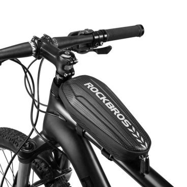 Сумка велосипедная Rockbros, на раму, 1 л, жёсткий корпус, черный, B60